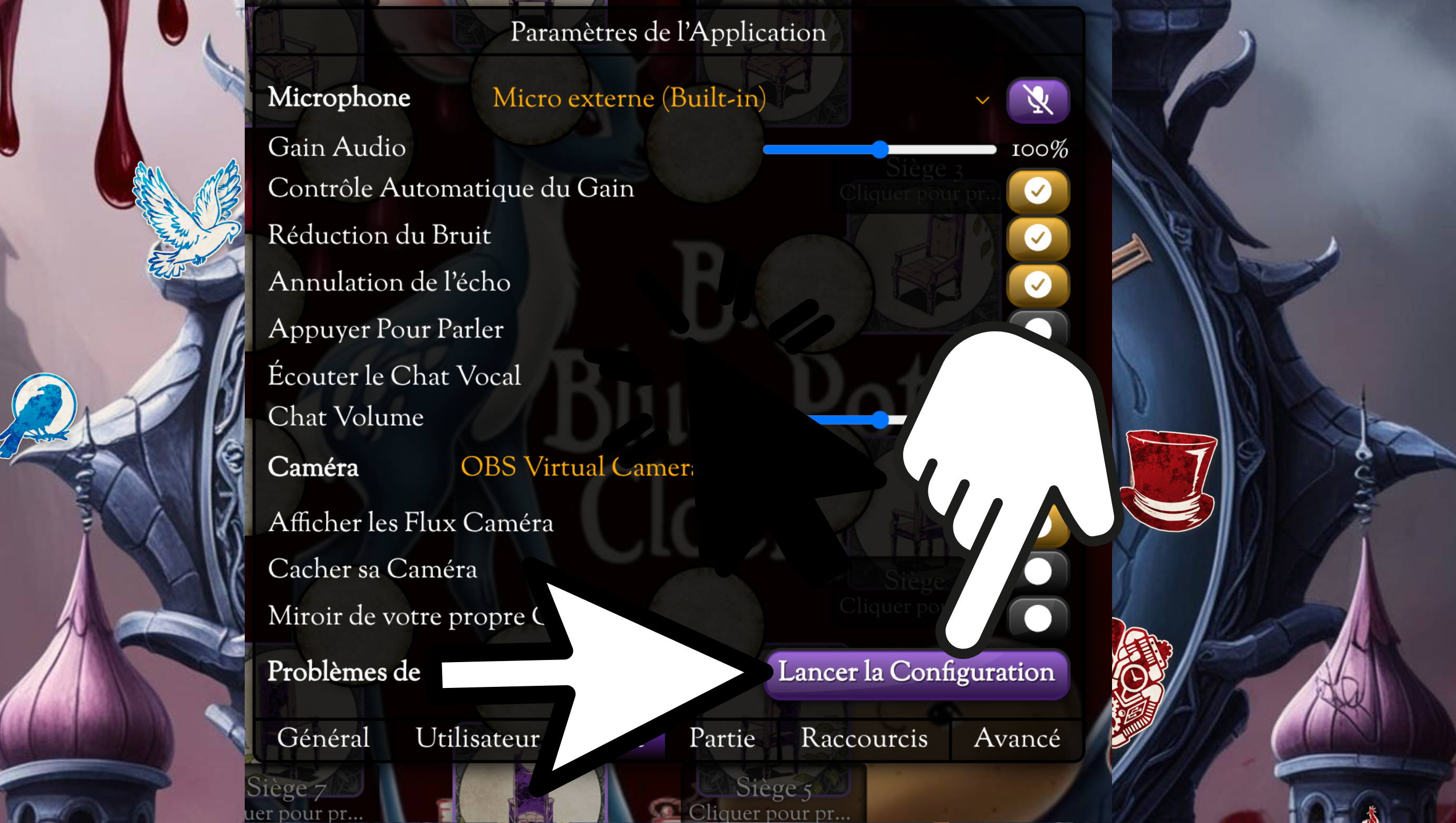 Lancer la config